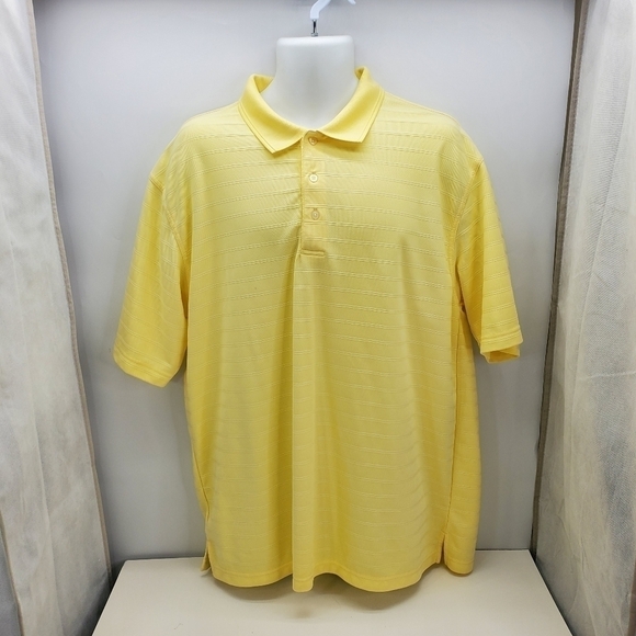 PGA Tour Men's XL Yellow Golf Polo Textured Soft Sport Short Sleeve Shirt - Picture 11 of 11